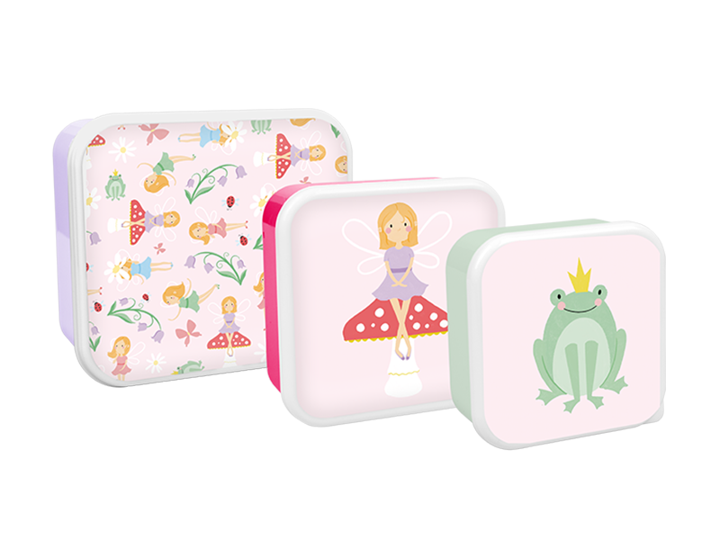 Girls Printed Food Boxes - Princess & Unicorn Assorted Storage Containers for Kids