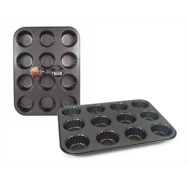 12 Cup Non-Stick Muffin Flower Tray for Easy Baking - Perfect Cupcake and Muffin Baking Tray
