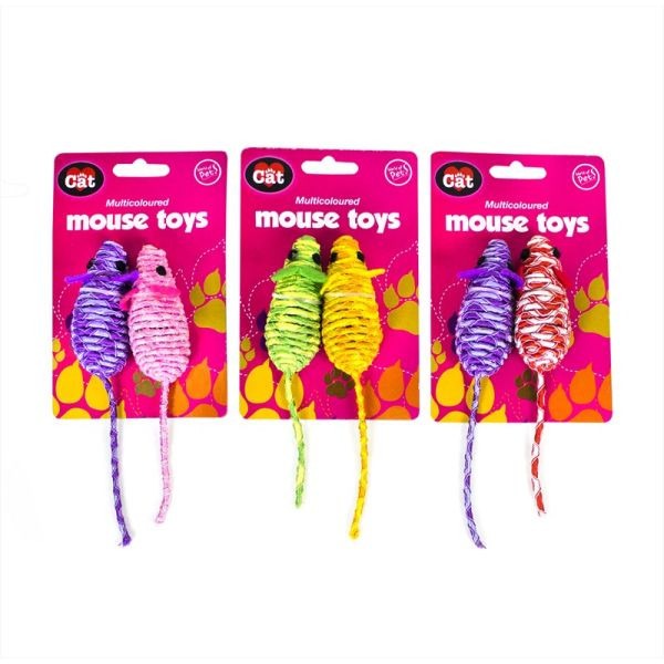 Fun Mouse Toys 2 Pack - Colorful Kids Toy Mice for Playtime Fun