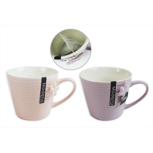 Modena 12oz Pretty Flower Bone China Embossed Mug - Elegant Home Decor Tea Cup
