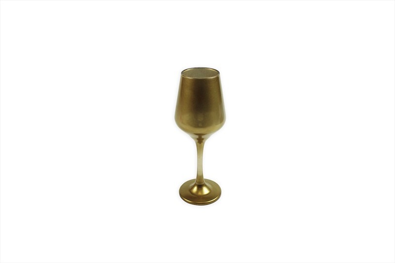 Luxury Gold Stemmed Wine Glass - Elegant Crystal Wine Glasses for Fine Dining