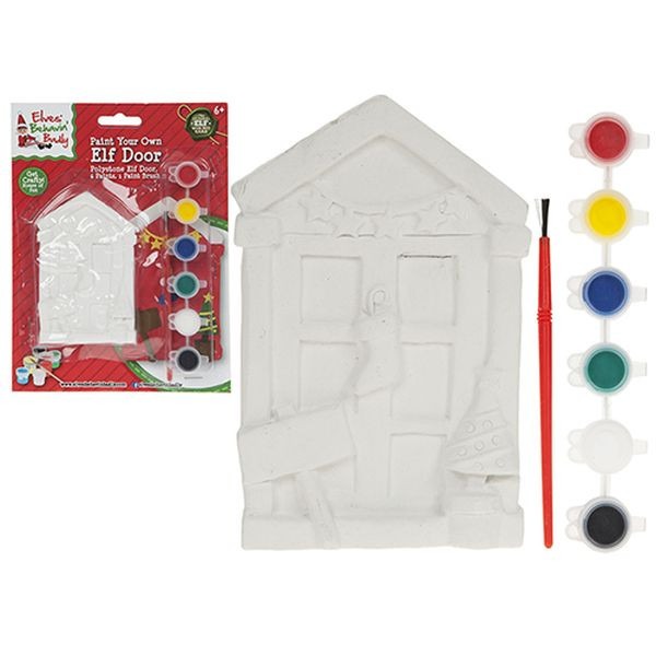 4 Inch Paint Your Own Mini Pelmet Elf Door Kit - DIY Home Decor Decoration Set