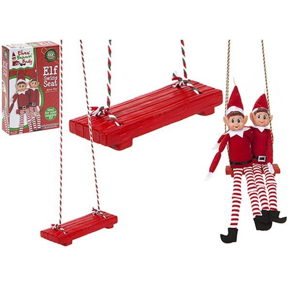 Polystone Elf Swing - Whimsical Outdoor Garden Decoration and Fairy Tale Home Decor