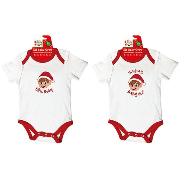 Embroidered Elf Baby Bodysuit 0-12 Months Festive Holiday Outfit Newborn Suit
