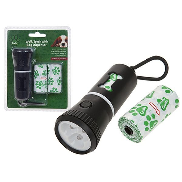 Crufts Walk Led Torch With Doggy Bag Holder Spares - Pet Walking Equipment with LED Light and Storage for Dog Owners