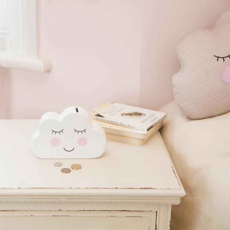 Sweet Dreams Cloud Money Box - Home Decor Nightstand Organizer and Bedroom Storage Container