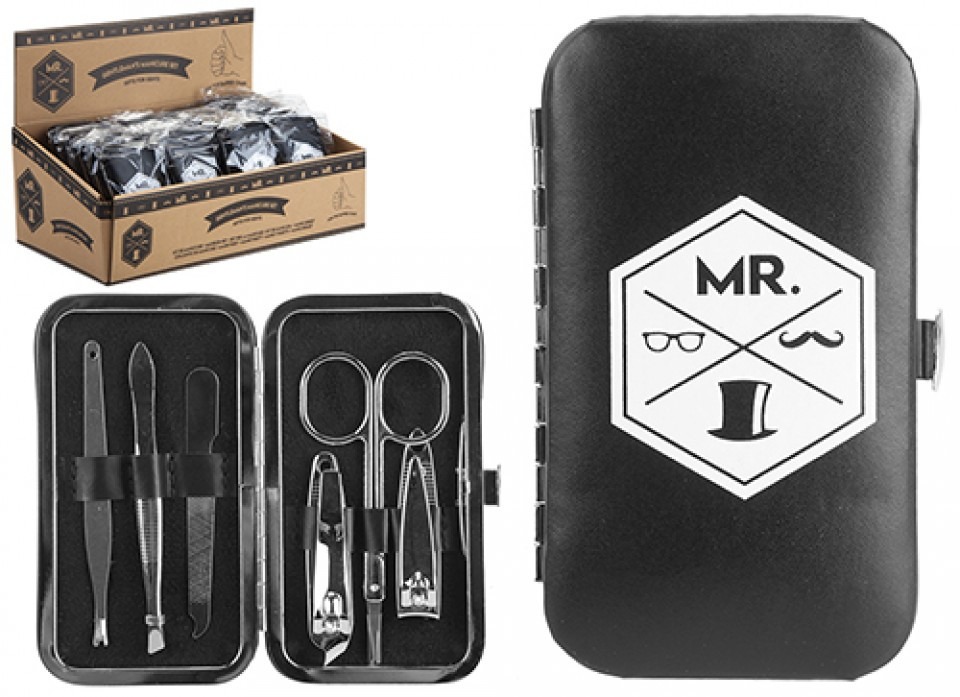 Mr Stainless Steel 6-Piece Professional Manicure Kit - Nail Care Set with Files and Tools