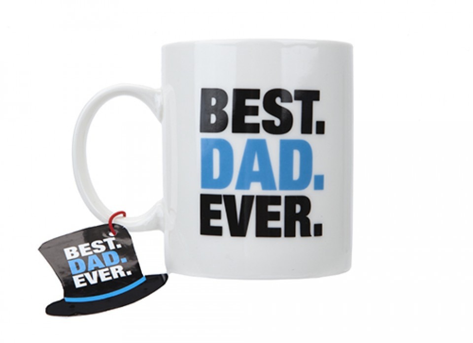 Best Dad Ever 11oz Personalized Mug with Hang Tag - Perfect Fathers Day Gift