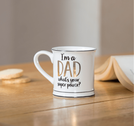 Dad Superpower Mug - Unique Gift for Coffee Lovers and Powerlifters