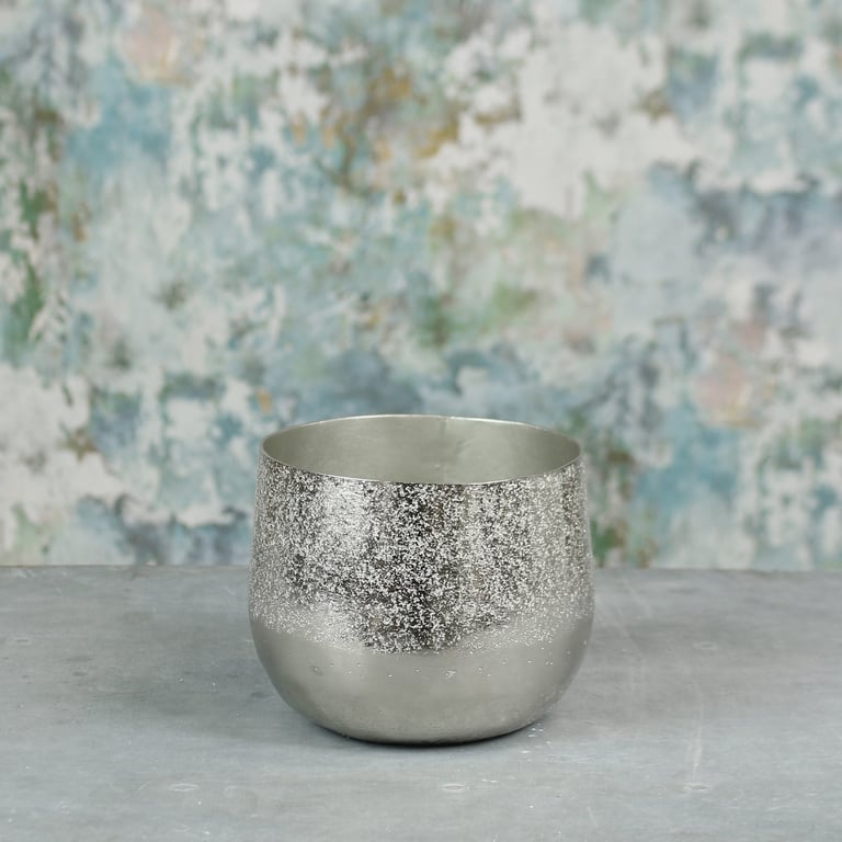 Silver Mayfair Planter - Small Indoor Gardening Container for Home & Garden