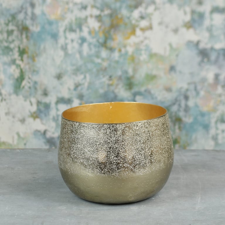 Gold Mayfair Medium Planter - Elegant Home Decor and Garden Plant Pot