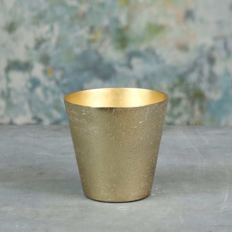 Gold Mayfair Long Tom Planter - Small Home Decor Garden Ornament