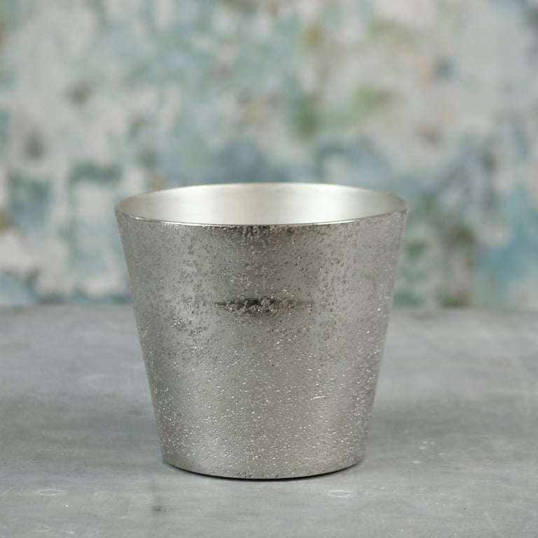 Silver Mayfair Long Tom Planter - Medium Size Indoor Home Decor Planter Pot