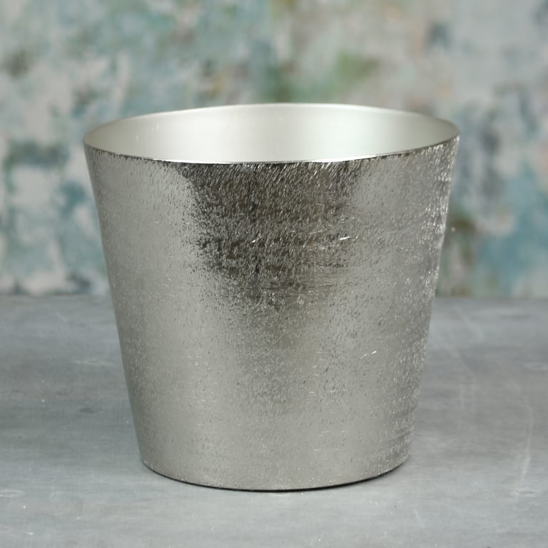 Silver Mayfair Large Long Tom Planter - Elegant Home Decor Garden Decoration