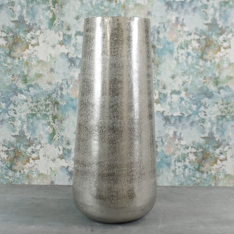 Mayfair Silver Foyer Vase - Large Elegant Home Decor Accent