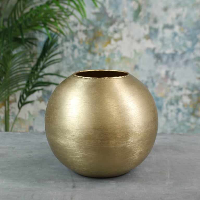 Small Gold Hyde Park Brush Metal Globe Wall Decor Home Accent
