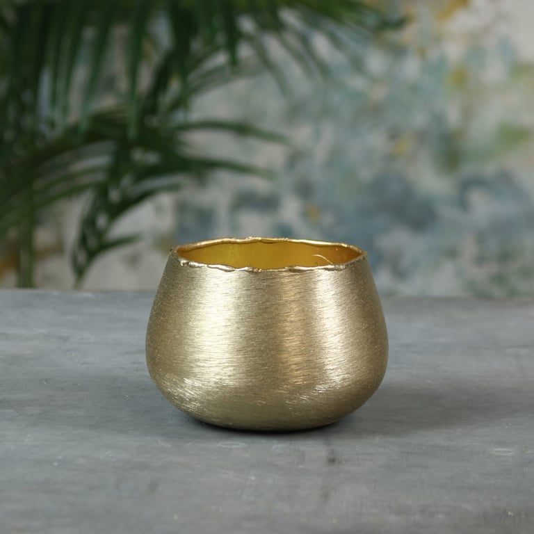 Hyde Park Brushed Gold Small Metal Pot Cover - Essential Home Kitchen Essentials Storage Solution