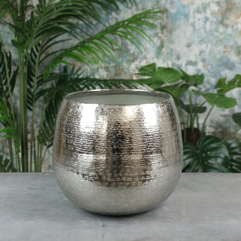 Silver Hampstead Small Planter - Elegant Home Decor and Garden Decoration
