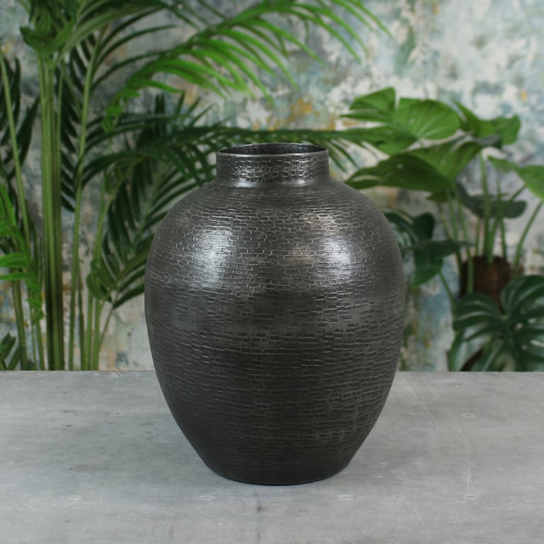 Hampstead Flower Vase Graphite - Elegant 26cm x 21cm Home Decor and Garden Decoration