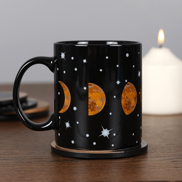Straight Moon Phases Mug - Lunar Cycle Home Decor Coffee Mug Design