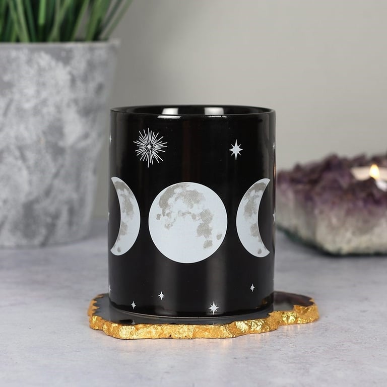 Triple Moon Ceramic Tea Mug - Unique Home Decor Coffee Cup with Moon Design