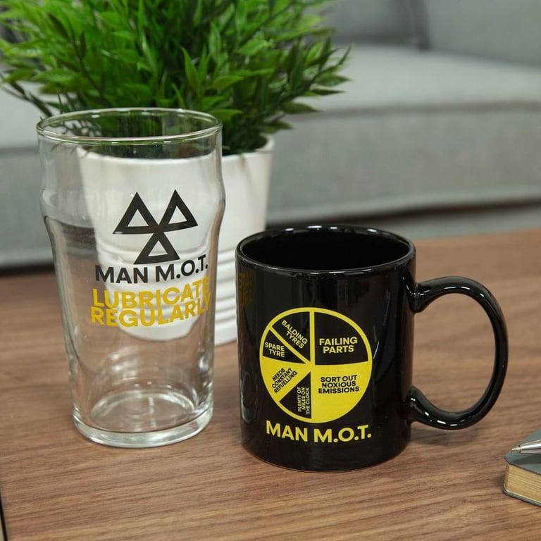 Man M.O.T. Beer Glass Set - Premium Home Drinkware Gift for Him