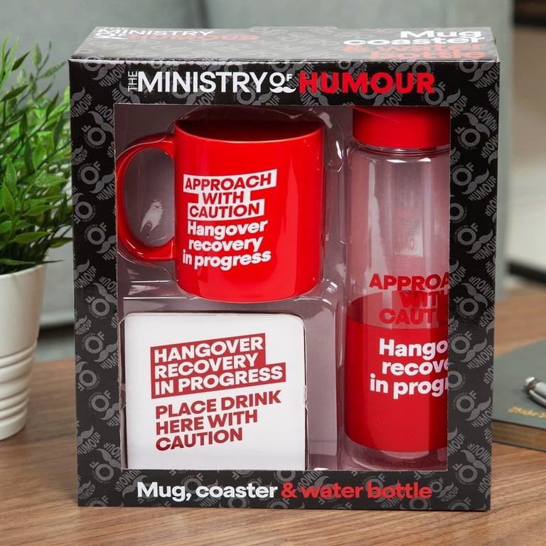 Home Decor Essentials Gift Set: Cozy Mug & Water Bottle with Protective Coasters
