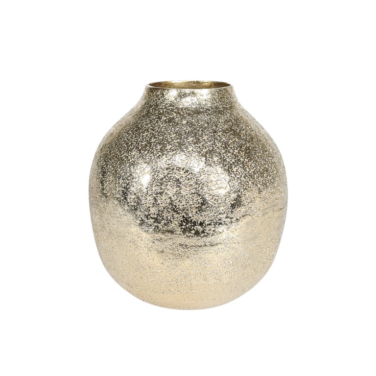 Covent Garden Cafe Vase - Bright Gold Finish, Perfect Home Decor for Kitchen or Garden (H11cm)