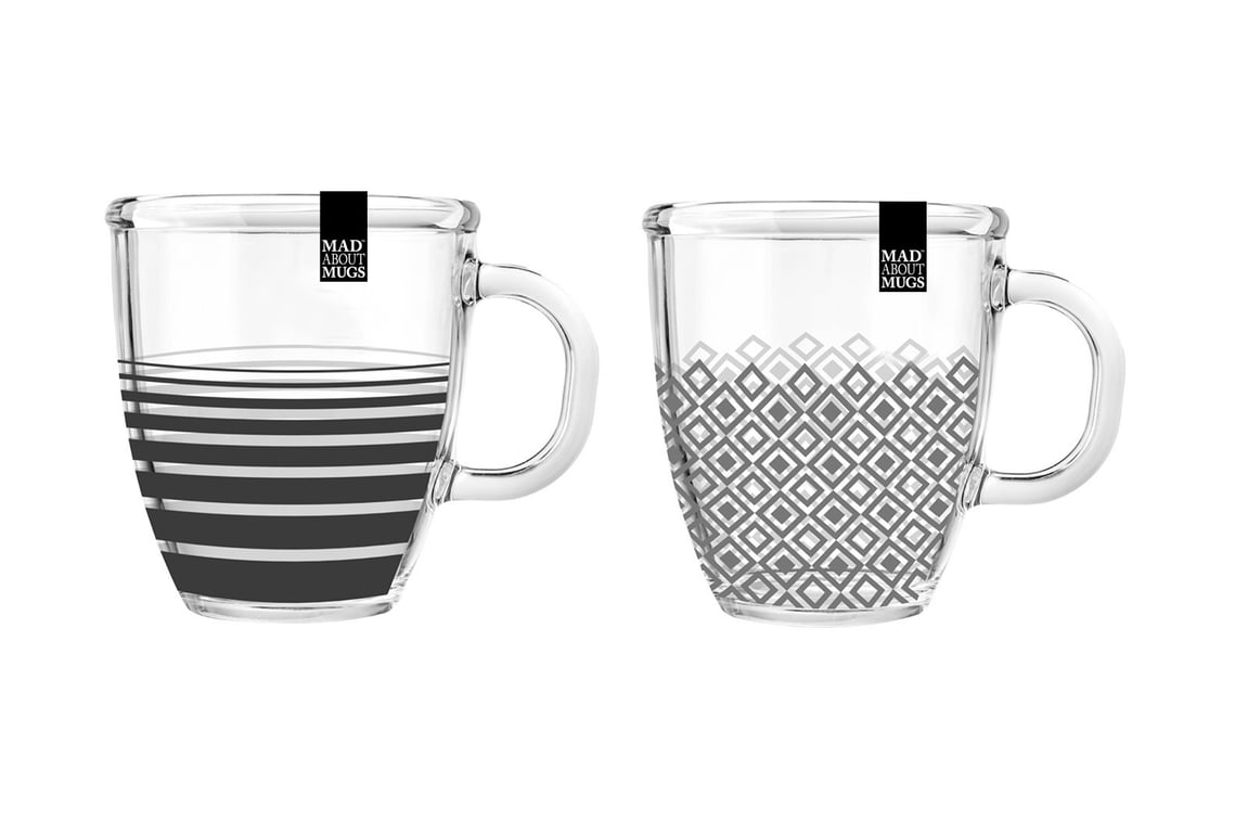 Glass Patterned Ceramic Mug - Elegant Home Decor Tea Cup