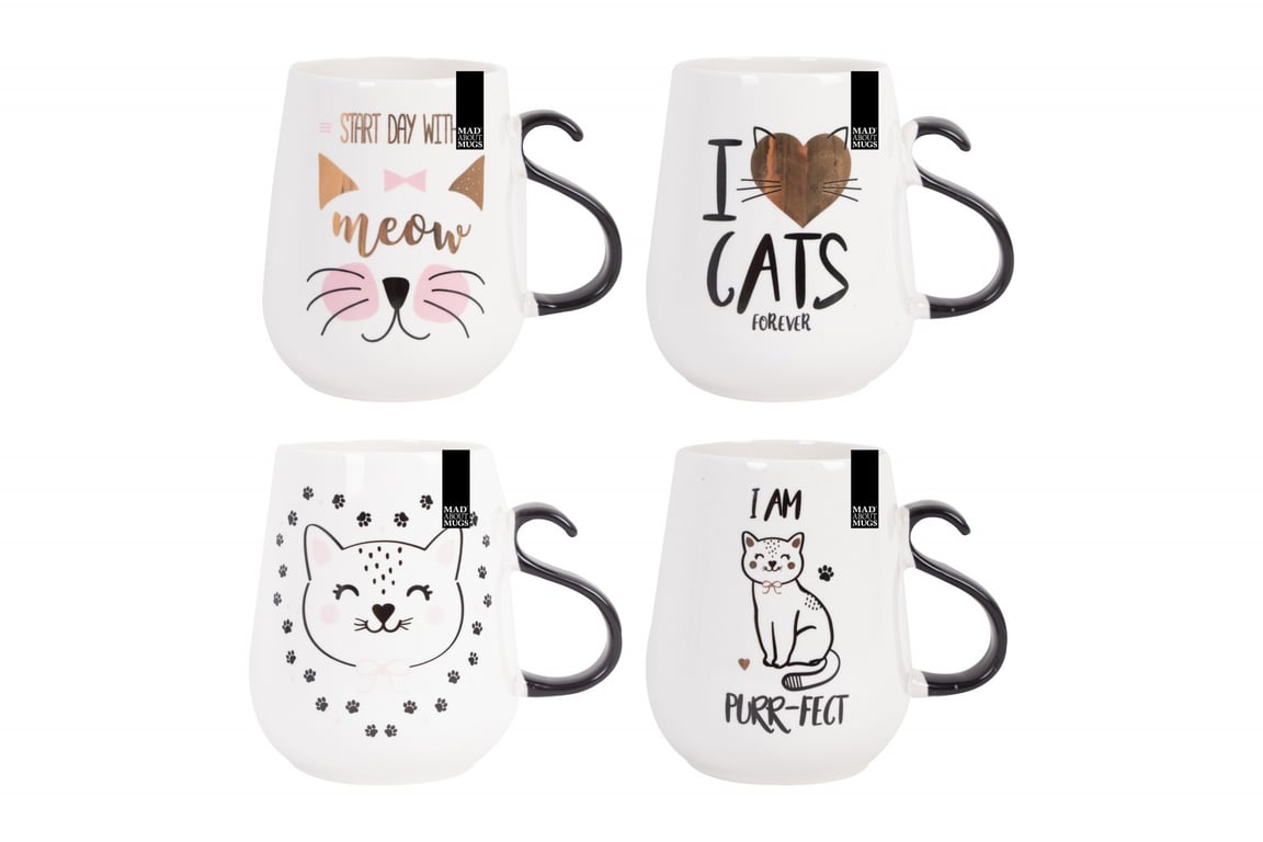 Assorted Cat Mugs with Tail - Home Decor Kitchenware