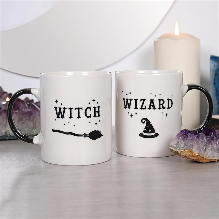 Magic Mug Set - Witch & Wizard Home Decor Mugs with Fantasy Design
