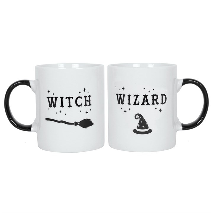 Magic Mug Set - Witch & Wizard Home Decor Mugs with Fantasy Design