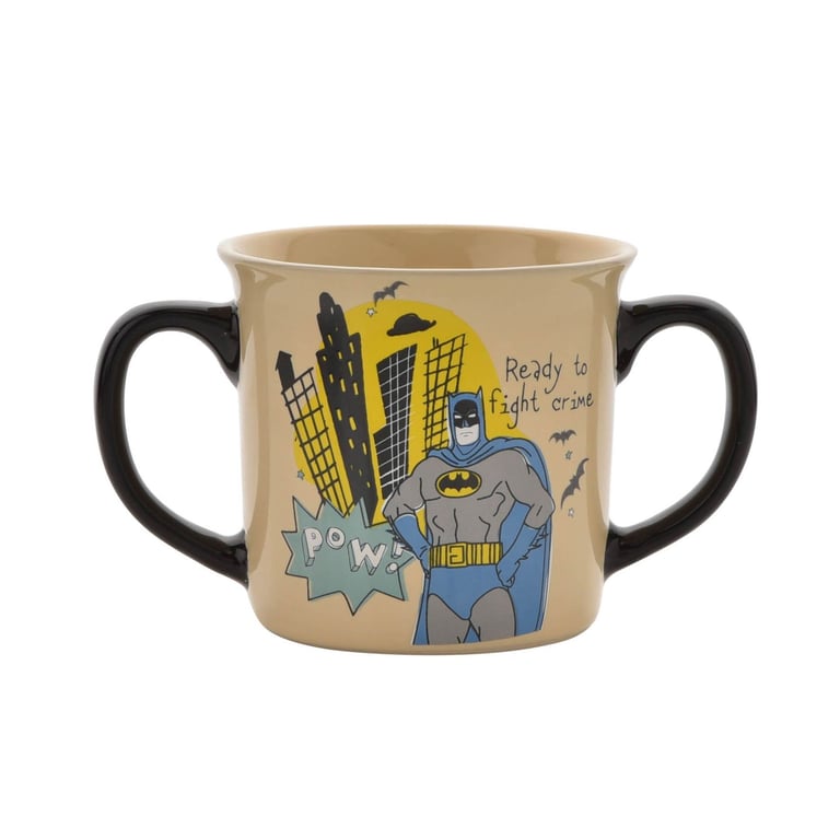 Warner Bros Batman Double Handed China Mug - Official Superhero Home Decor Collectible