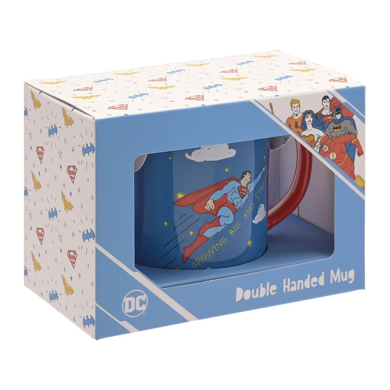 Warner Bros Superman Double Handed Ceramic Mug - DC Comics Home Decor Gift