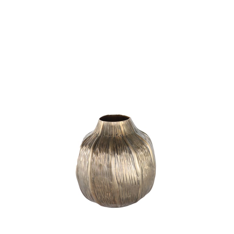 Antique Gold Eros Poppy Vase - Elegant Vintage Floral Decor Piece