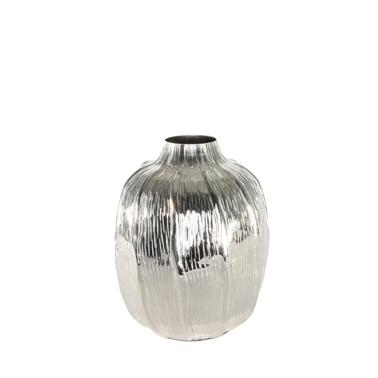 Silver Eros Poppy Vase - Elegant Home Decor Ceramic Flower Arrangement Container