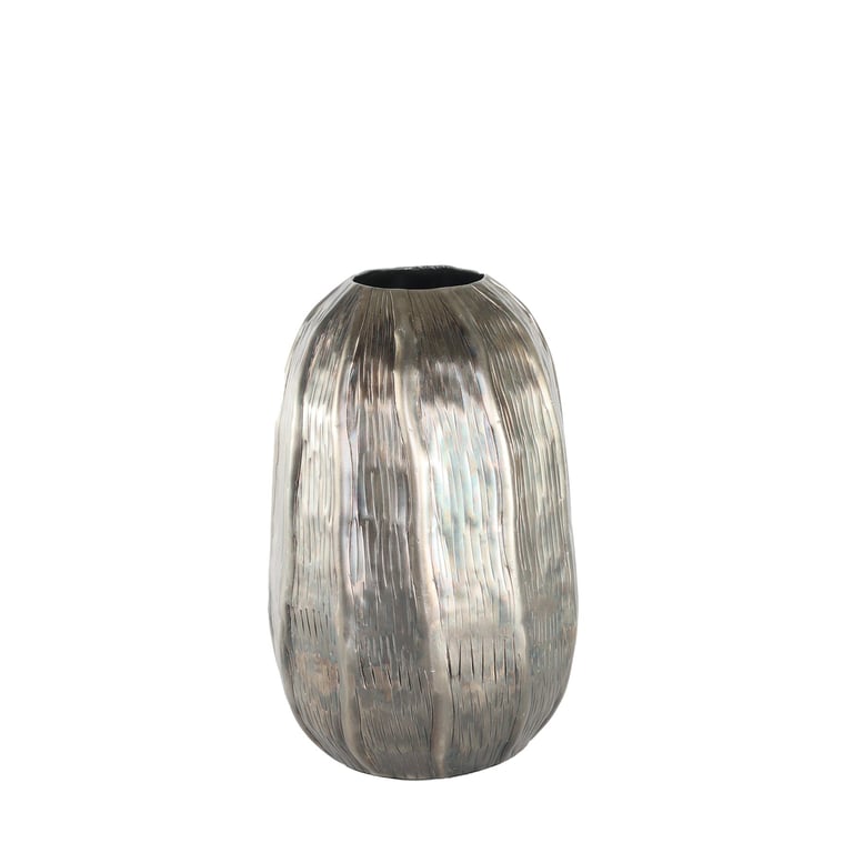 Antique Silver Eros Egg Vase - Classical Statue Decor for Living Room