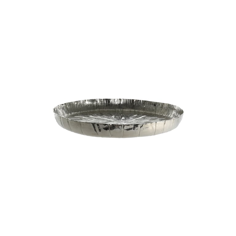 Silver Eros Lily 34cm Decorative Plate - Elegant Home and Garden Decoration