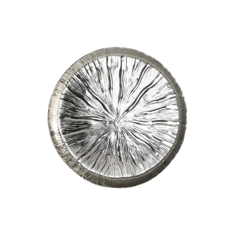 Silver Eros Lily 34cm Decorative Plate - Elegant Home and Garden Decoration