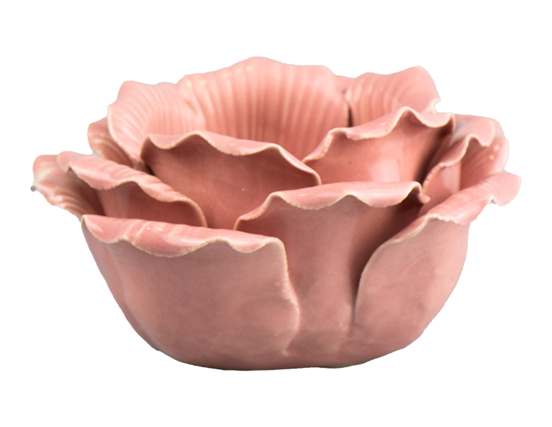 Mothers Day Ceramic Rose Tealight Holder - Elegant Home Decor Gift