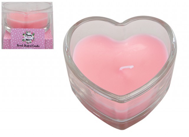 Heart Shaped Glass Jar Candle Holder - Scented Romantic Home Decor Candle