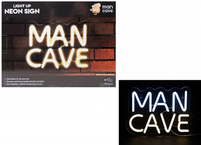 Modern Man Cave Neon Sign - Industrial Style Home Bar Decoration Lighting