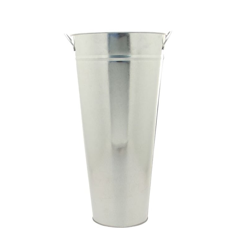 Galvanised Vase With Ears - Durable Metal Home Decor for Garden Decoration, 55cm Height