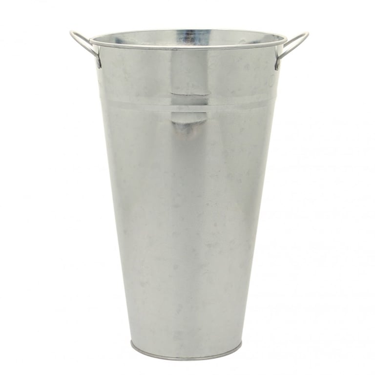 Galvanised Vase With Ears 36cm - Rustic Home Decor Garden Decoration