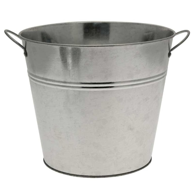 Galvanised 22cm Outdoor Metal Bucket - Garden Watering Can and Home Storage Container