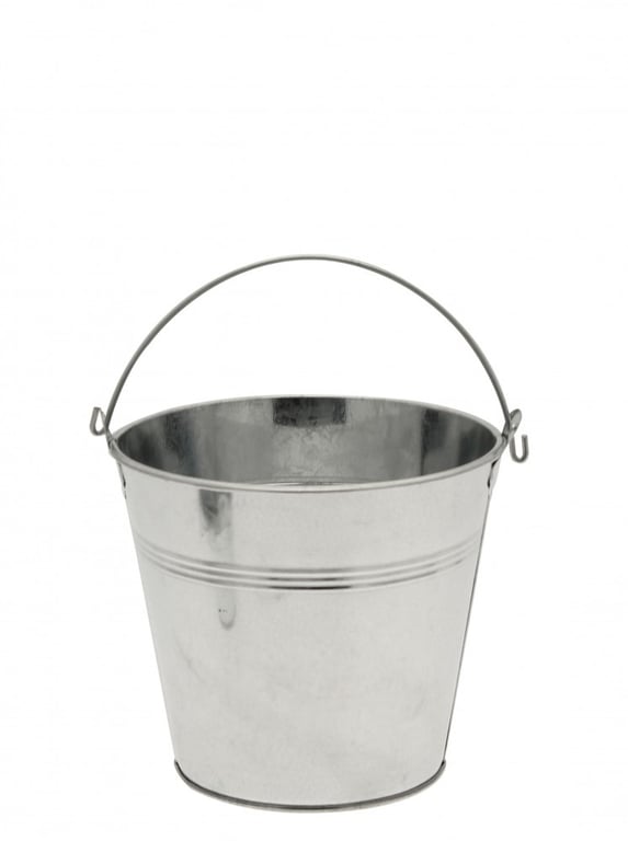 Galvanised Metal Bucket 12.5cm - Durable Home Decor Storage Solution for Kitchen and Garden Tool Organisation