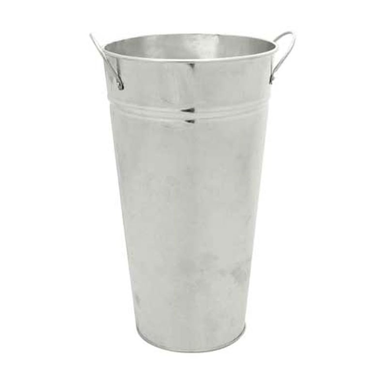 Galvanised Metal Vase 30cm - Large Home Decor and Garden Decoration