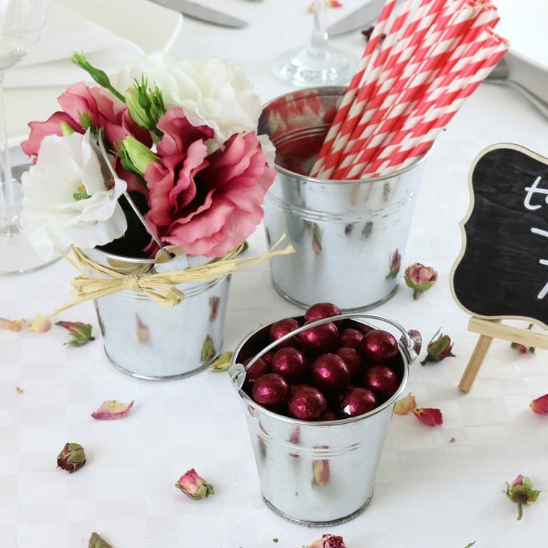 Galvanized Buckets 10.5cm - Durable Outdoor Storage and Gardening Tools