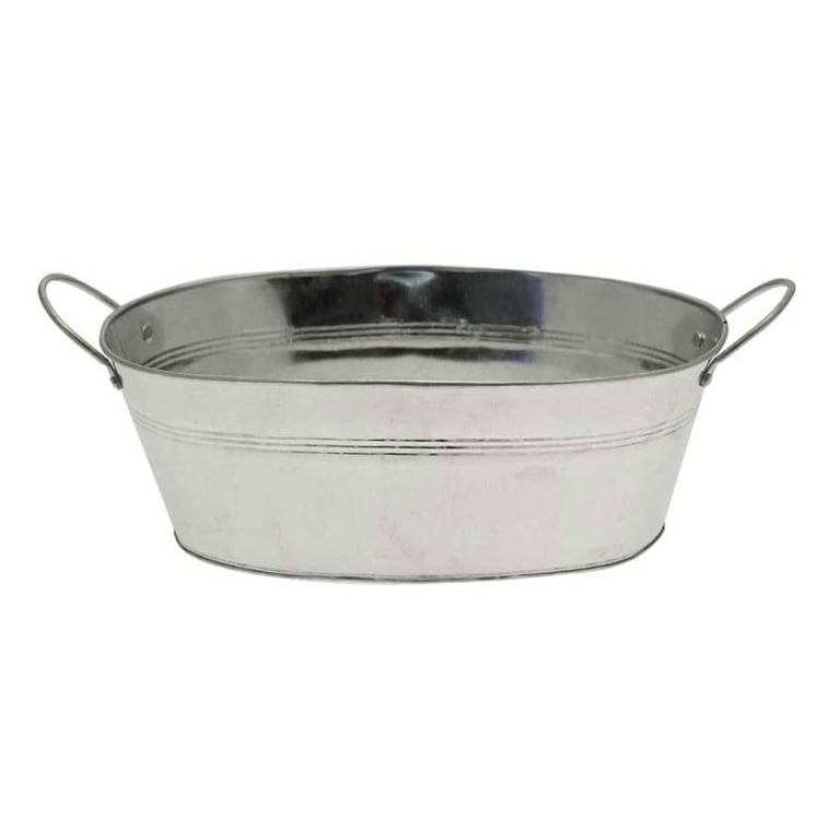 Galvanised Oval Bowl with Ears - Rust Resistant Home Decor Storage Container