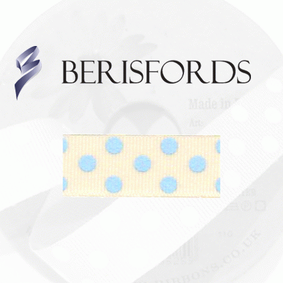 15mm Spotty Grosgrain Ribbon - Sky Dots Design, Perfect for Home Decor and Fashion Accessories